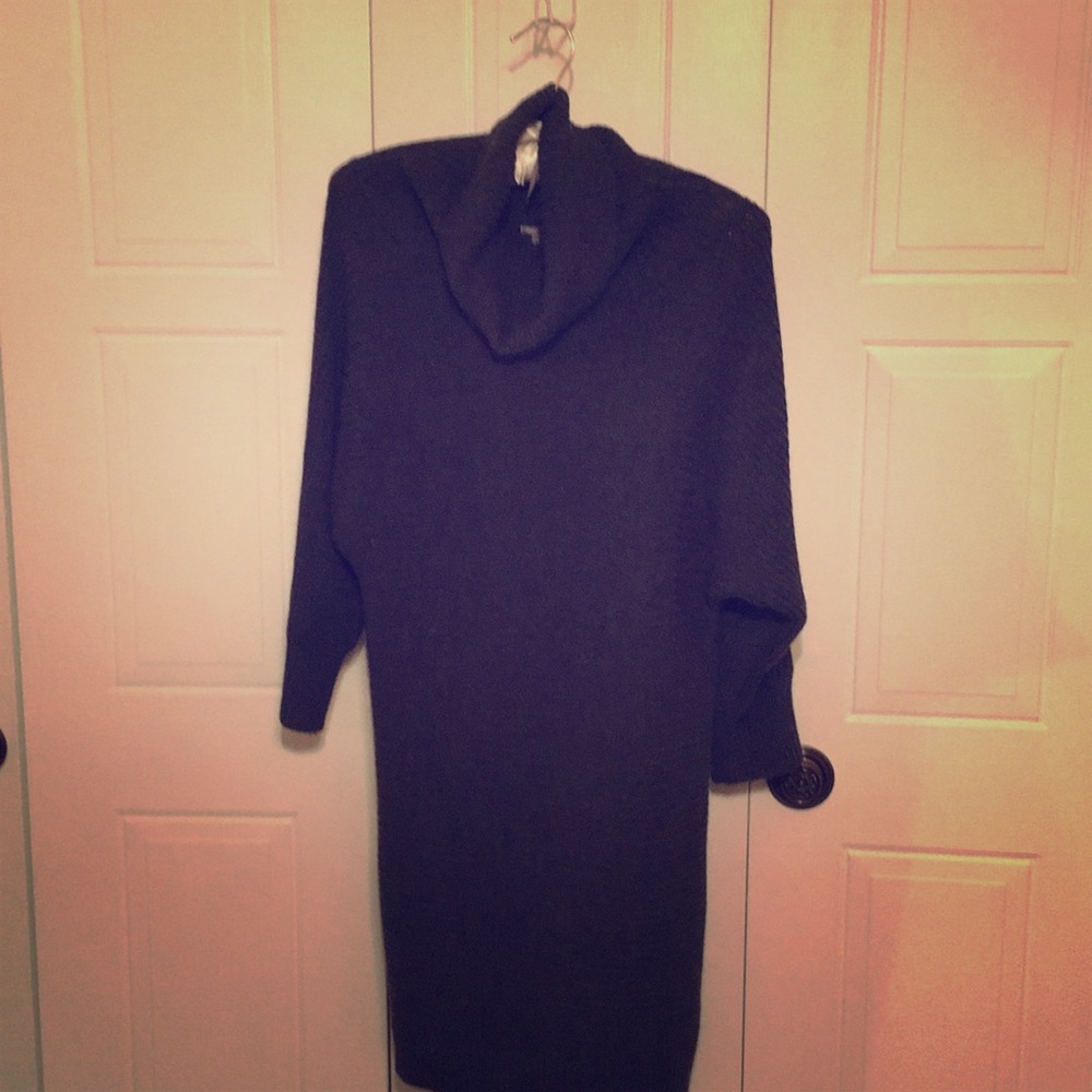 Gray sweater dress